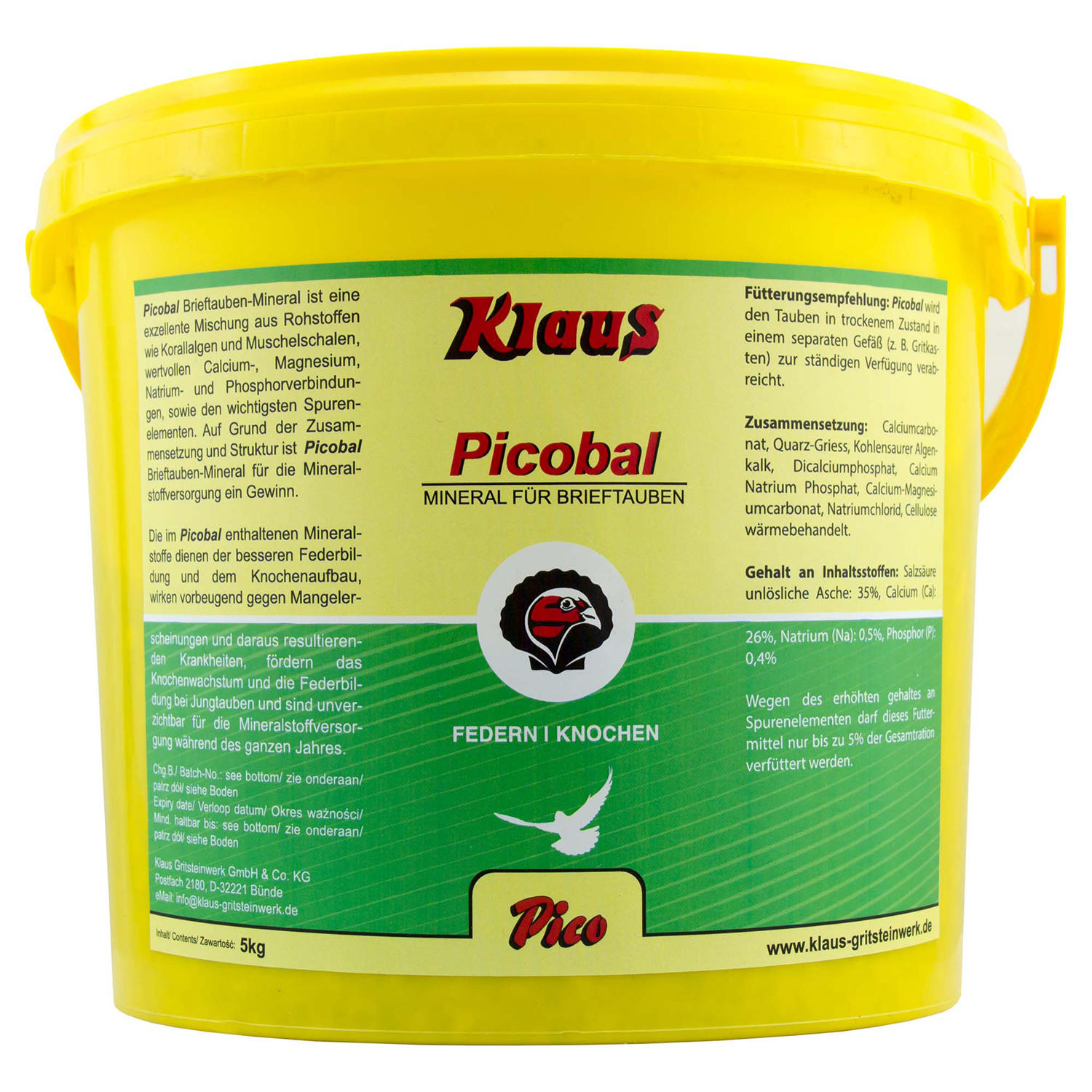 Picobal Brieftauben Mineral 5 kg